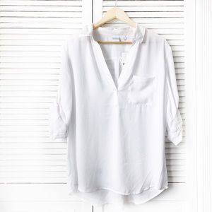 New York & Company White Chiffon Swing Top NWT